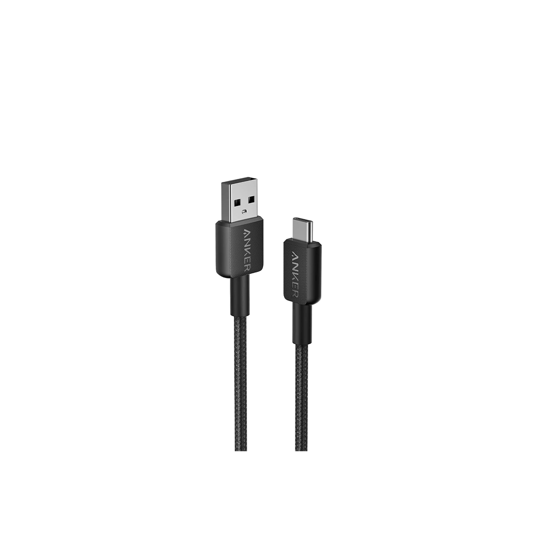 Anker 322 USB-A to USB-C 6ft Braided Cable - Black in Qatar Anker 322 USB-A to USB-C 6ft Braided Cable - Black in Qatar